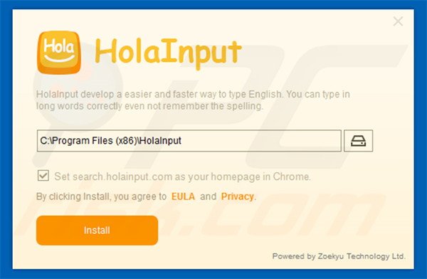 Instalación oficial del software publicitario HolaInput