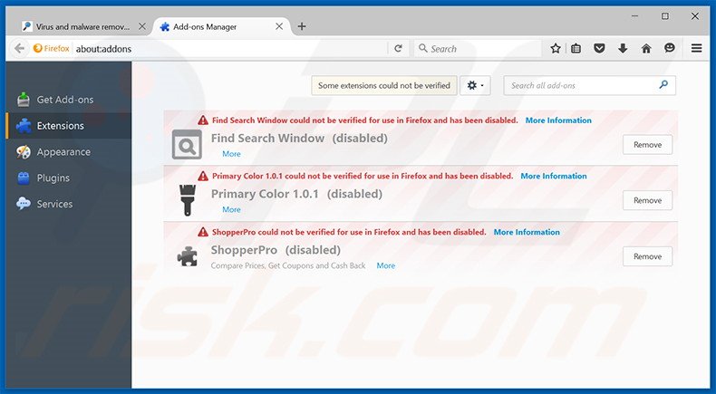 Eliminando los anuncios de Innovate Direct de Mozilla Firefox paso 2