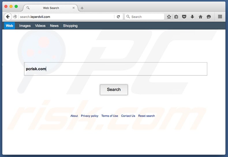 secuestrador de navegadores search.leperdvil.com en un equipo Mac