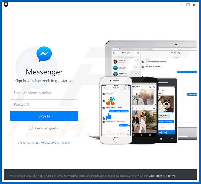 Programa de tipo adware potencialmente no deseado MessengerTime