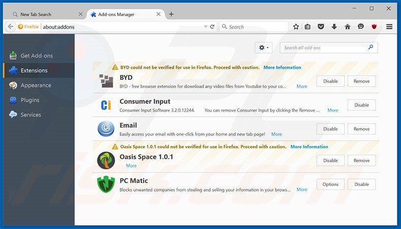 Eliminando los anuncios de MessengerTime de Mozilla Firefox paso 2