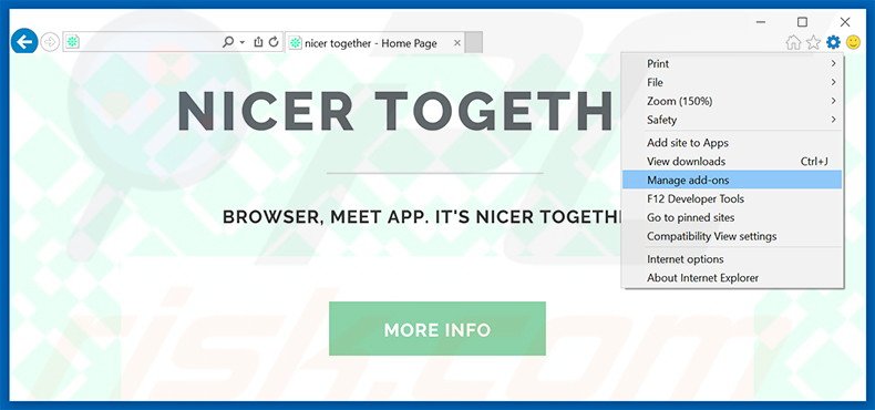 Eliminando los anuncios de Nicer Together de Internet Explorer paso 1