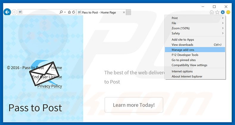 Eliminando los anuncios de Pass To Post de Internet Explorer paso 1