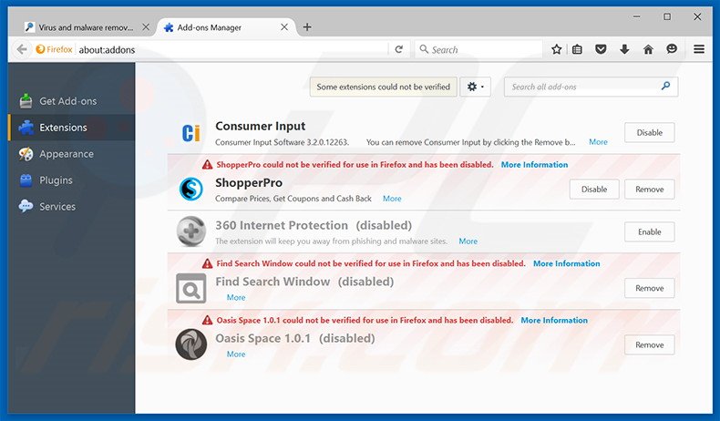 Eliminando los anuncios de Powered by de Mozilla Firefox paso 2