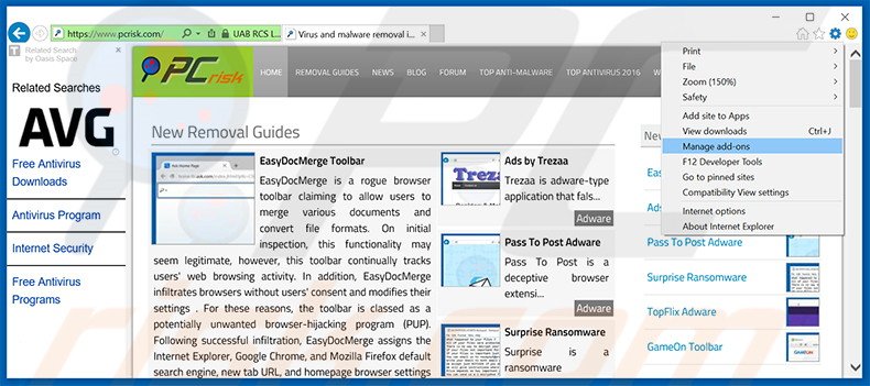 Eliminando los anuncios de Powered by de Internet Explorer paso 1