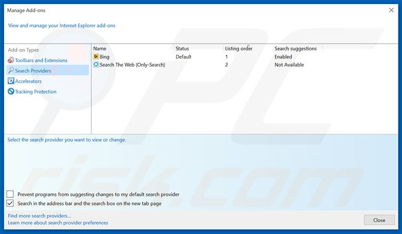 Eliminando zeta-search.com del motor de búsqueda por defecto de Internet Explorer