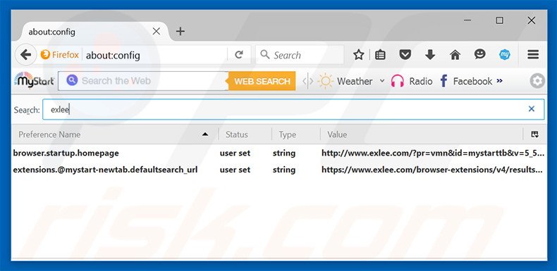 Eliminar exlee.com del motor de búsqueda por defecto de Mozilla Firefox
