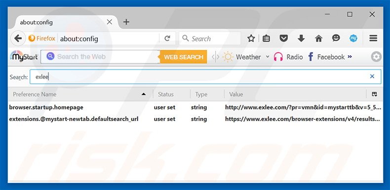 Eliminar exlee.com del motor de búsqueda por defecto de Mozilla Firefox