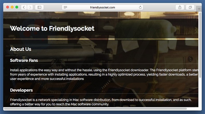 Sitio web dudoso utilizado para promover search.friendlysocket.com