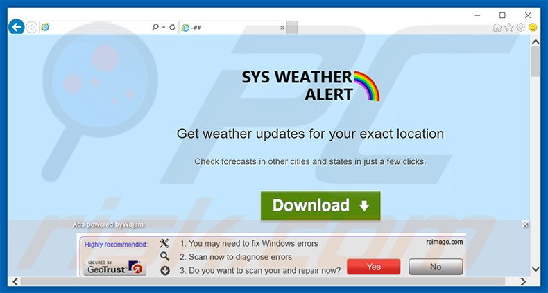 software publicitario de SysWeatherAlert