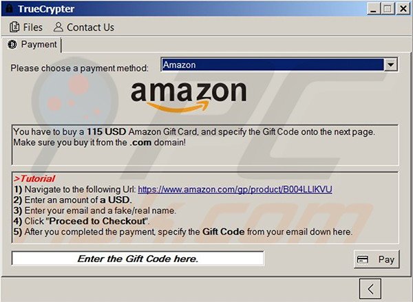 herramienta desencriptadora de TrueCrypt acepta tarjetas regalo de Amazon