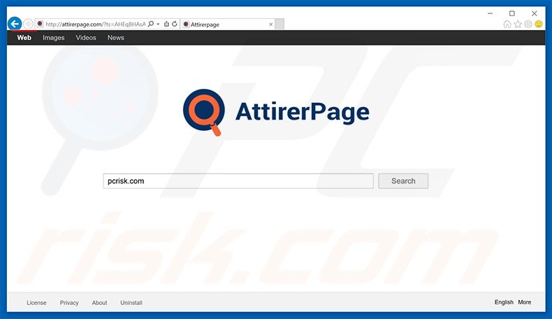 secuestrador de navegadores attirerpage.com