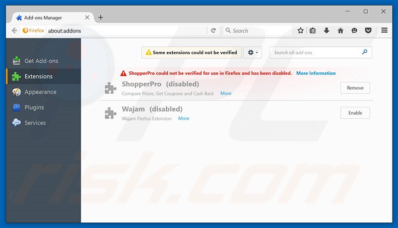 Eliminando searchinme.com de las extensiones de Mozilla Firefox