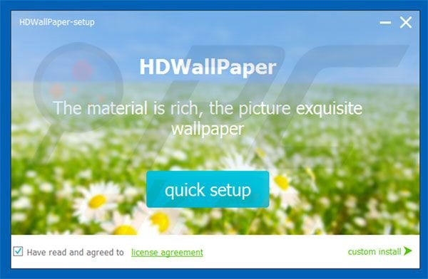 Asistente de instalación oficial del software publicitario HDWallpaper