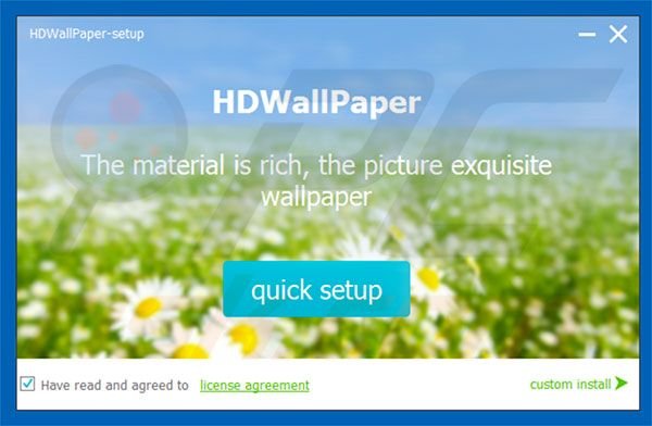 Asistente de instalación oficial del software publicitario HDWallpaper