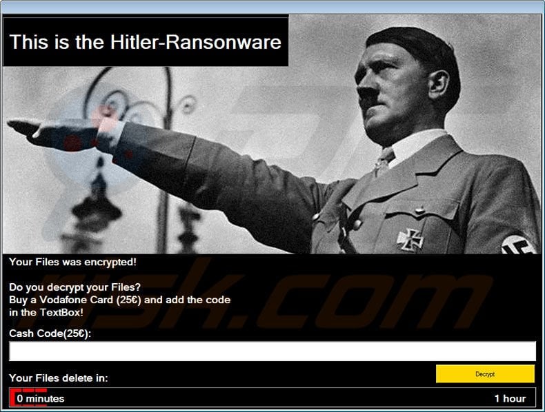Instrucciones de descifrado de Hitler-Ransomware