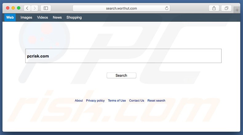 secuestrador de navegadores search.worthut.com en un equipo de Mac