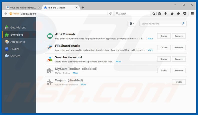 Eliminando los anuncios AdsKeeper de Mozilla Firefox paso 2