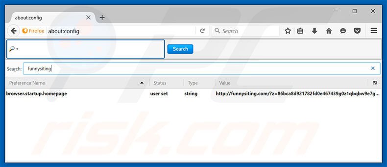 Eliminar funnysiting.com del motor de búsqueda por defecto de Mozilla Firefox