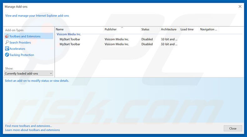 Eliminando las extensiones relacionadas con funnysiting.com en Internet Explorer