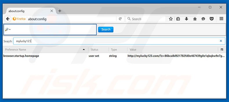 Eliminar mylucky123.com del motor de búsqueda por defecto de Mozilla Firefox
