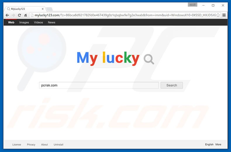 secuestrador de navegadores mylucky123.com