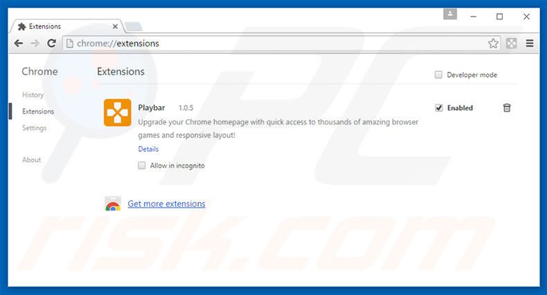 Eliminando las extensiones relacionadas con play-bar.net de Google Chrome