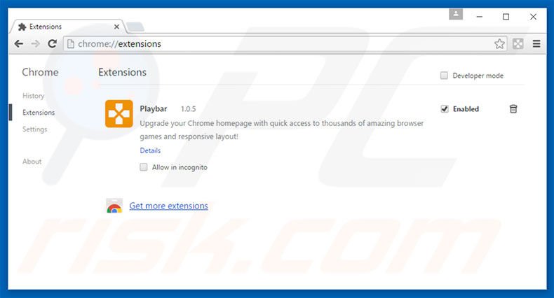 Eliminando las extensiones relacionadas con play-bar.net de Google Chrome