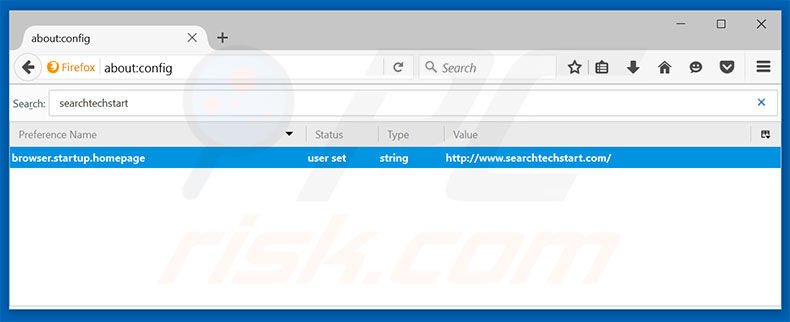Eliminar searchtechstart.com del motor de búsqueda por defecto de Mozilla Firefox