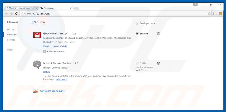 Eliminando los anuncios VidSqaure de Google Chrome paso 2