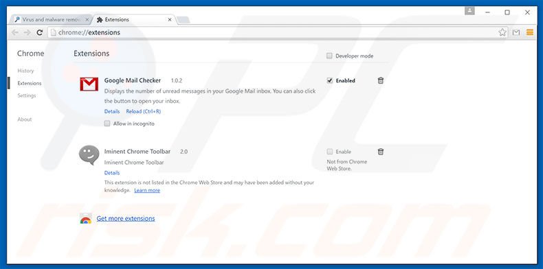 Eliminando los anuncios VidSqaure de Google Chrome paso 2