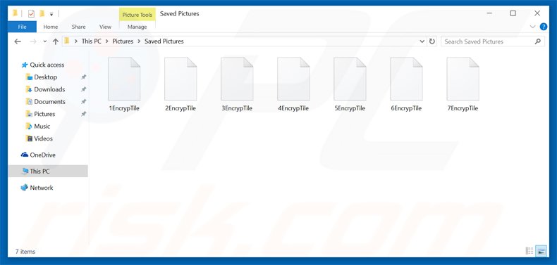 archivos encriptados del virus encriptador EncrypTile
