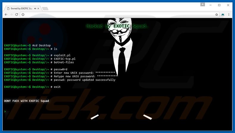 sitio web ransomware Exotic