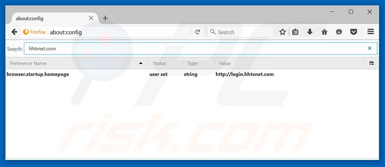 Eliminar login.hhtxnet.com del motor de búsqueda por defecto de Mozilla Firefox