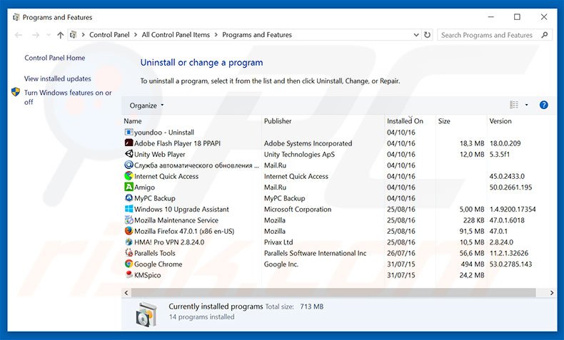 desinstalar el secuestrador de navegadores login.hhtxnet.com desde el Panel de control