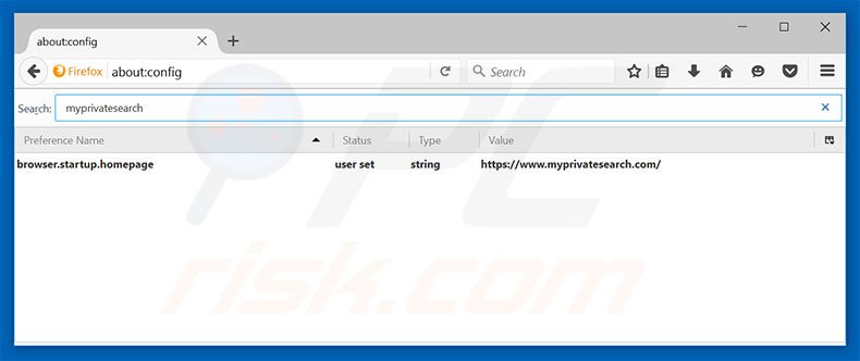 Eliminar myprivatesearch.com del motor de búsqueda predeterminado de Mozilla Firefox