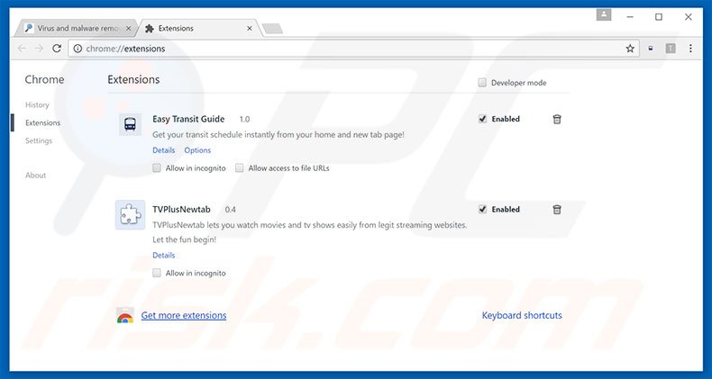 Eliminando los anuncios de Ads by Not de Google Chrome paso 2
