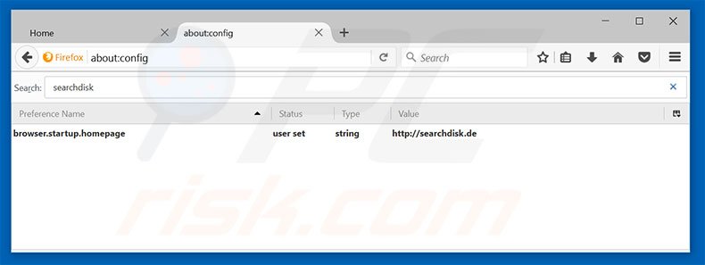 Eliminar searchdisk.de del motor de búsqueda por defecto de Mozilla Firefox
