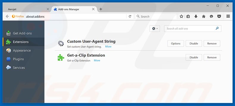 Eliminando web-start.org de las extensiones de Mozilla Firefox