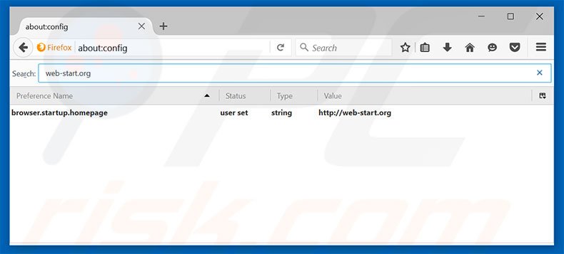 Eliminar web-start.org del motor de búsqueda por defecto de Mozilla Firefox