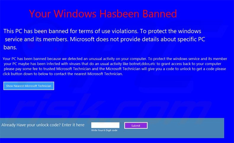 versión 2 windows has been banned