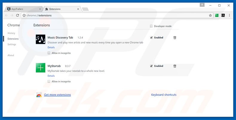 Eliminando las extensiones relacionadas con ww-searchings.com de Google Chrome