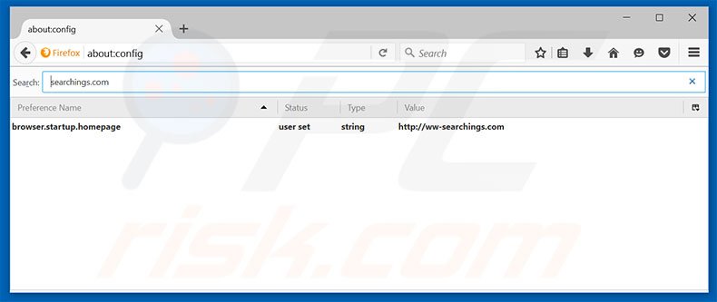Eliminar ww-searchings.com del motor de búsqueda por defecto de Mozilla Firefox