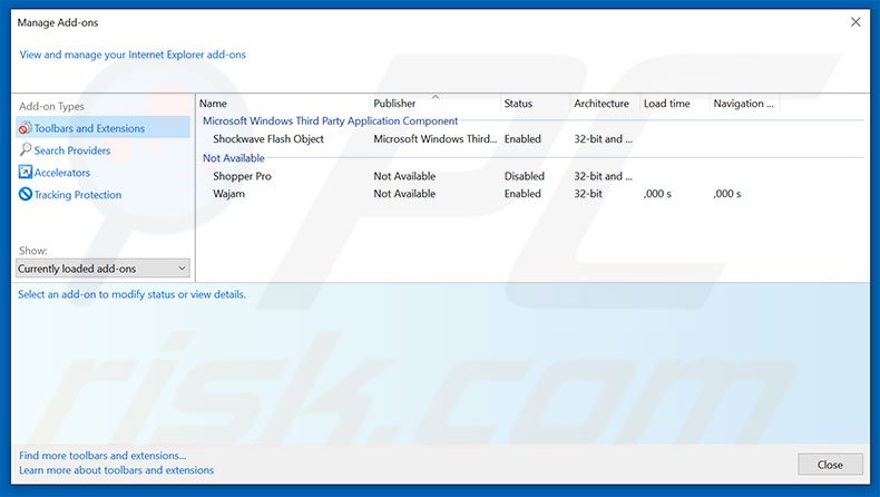 Eliminando los anuncios de Internet Security Damaged de Internet Explorer paso 2