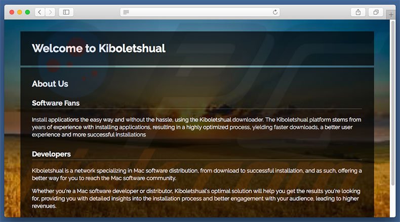 sitio web usado para promocionar search.kiboletshual.com