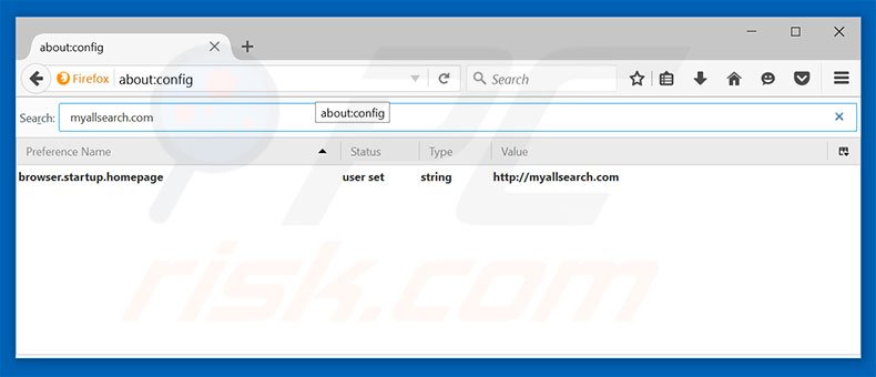 Eliminar myallsearch.com del motor de búsqueda por defecto de Mozilla Firefox