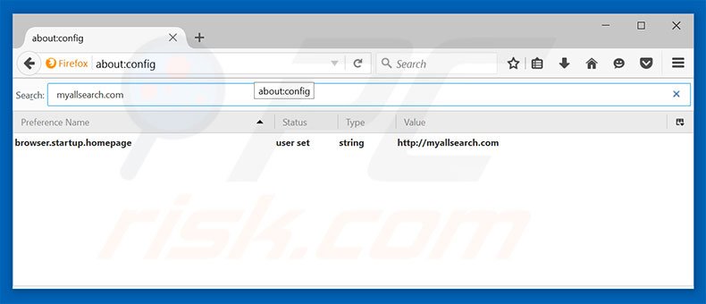 Eliminar myallsearch.com del motor de búsqueda por defecto de Mozilla Firefox