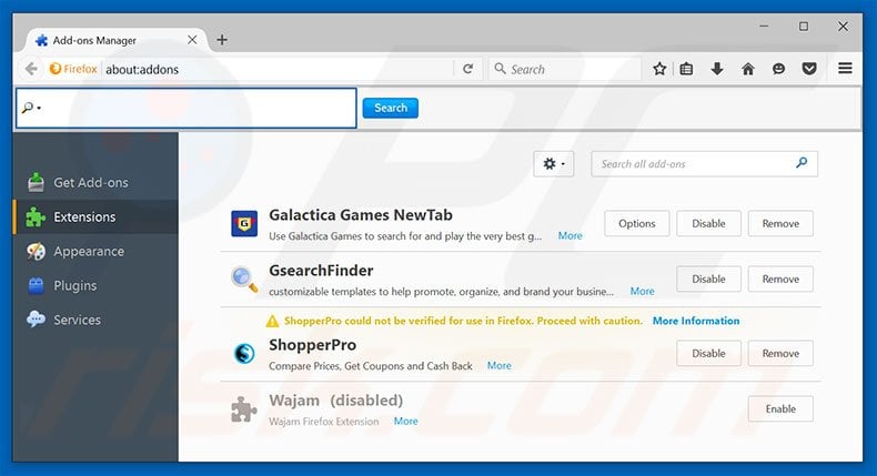 Eliminar los anuncios de Your Windows Computer Has Been Blocked de Mozilla Firefox paso 2