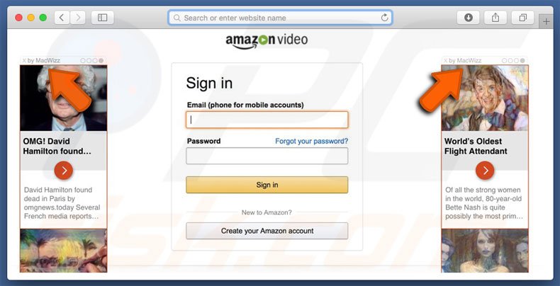 Sitio web dudoso usado para promocionar MacWizz