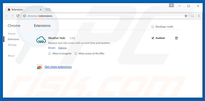 Eliminando las extensiones relacionadas con myluckysites.com de Google Chrome